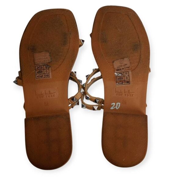 NICOLE MILLER NUDE SILVER STUDDED SANDALS SZ.8.5 EUC. - Picture 6 of 7